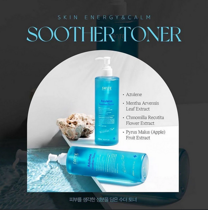 SANTE | Soother Series 4 Set - Cleansing Soother, Soother Toner, Soother Gel, Soother Lotion