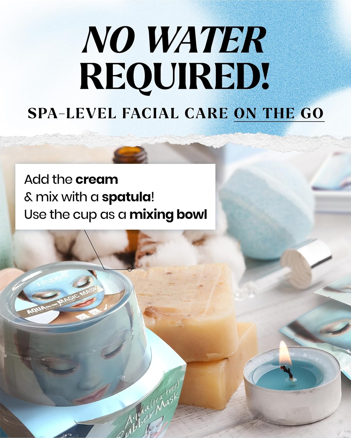LINDSAY Aqua Tea-Tree Magic Rubber Mask | Luxury 2-Step Calming
