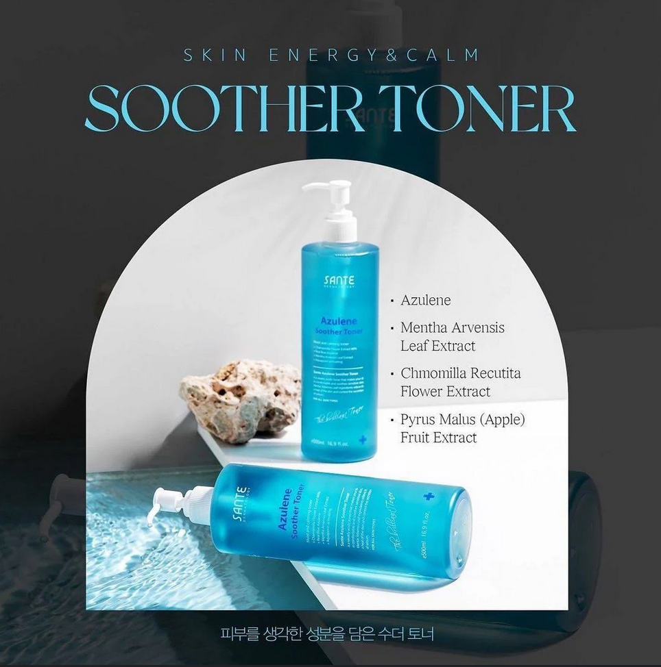 SANTE | Soother Series 4 Set - Cleansing Soother, Soother Toner, Soother Gel, Soother Lotion